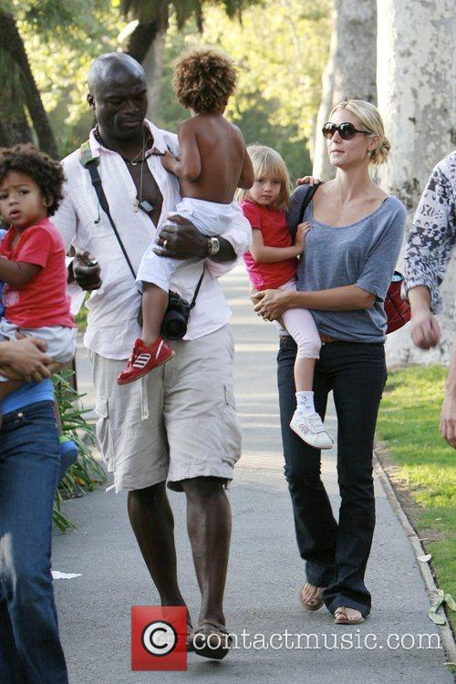 picture of musian seal and Heidi Klum with children