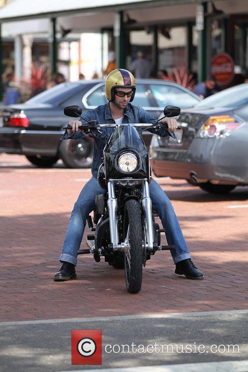 Adam Levine - out and about on his motorcycle at Malibu Country Mart in  Malibu on July 4th - Independence Day | 1 Picture | Contactmusic.com